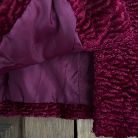 Vtg Y2K Burgundy Crushed Velvet Cropped Blazer Pantology Sz 10 Witchy Whimsigoth - Picture 5 of 7
